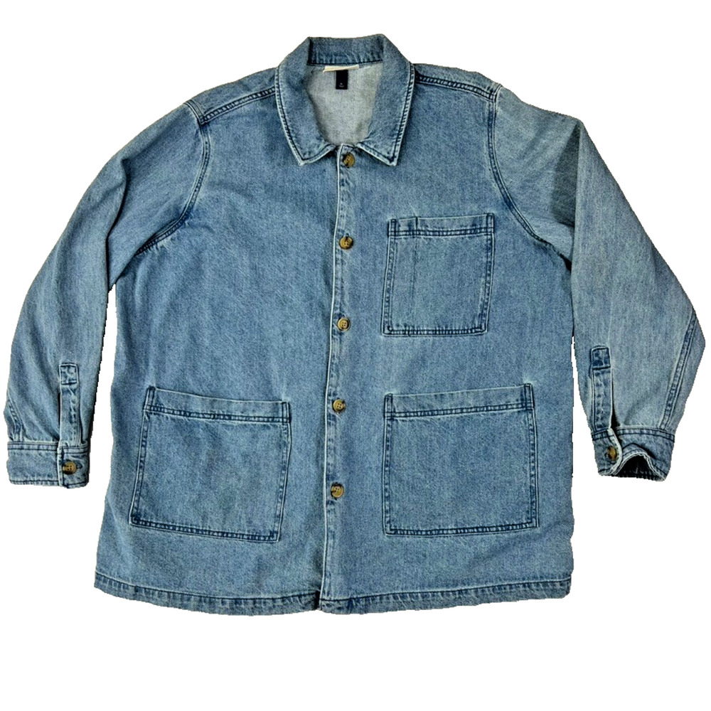 Universal Thread Barn Chore Coat Denim Jean Pouch Pockets Women' Size XL Utility